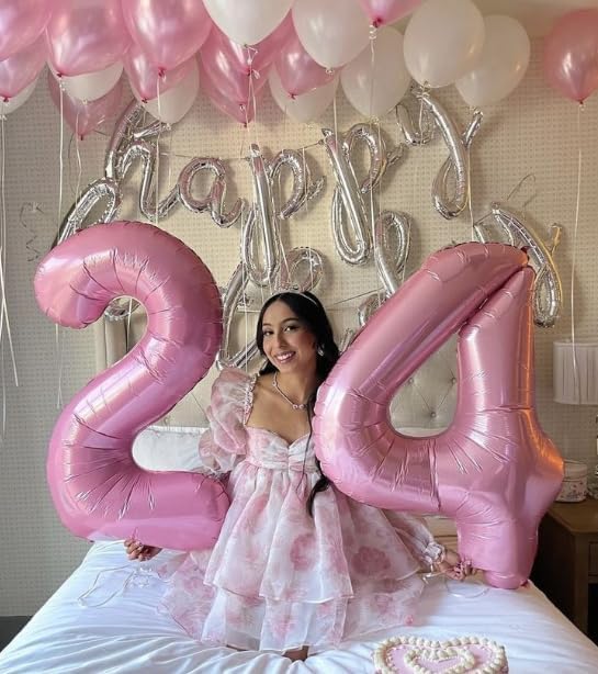Big Pearlescent Pink 40 Inch 9 Balloon Number, Jumbo Giant 9th 19 29 39 49 99 Birthday Party Decorations, Large Pearl Pink Foil Balloons Anniversary Birthday Party Engagement Decorations