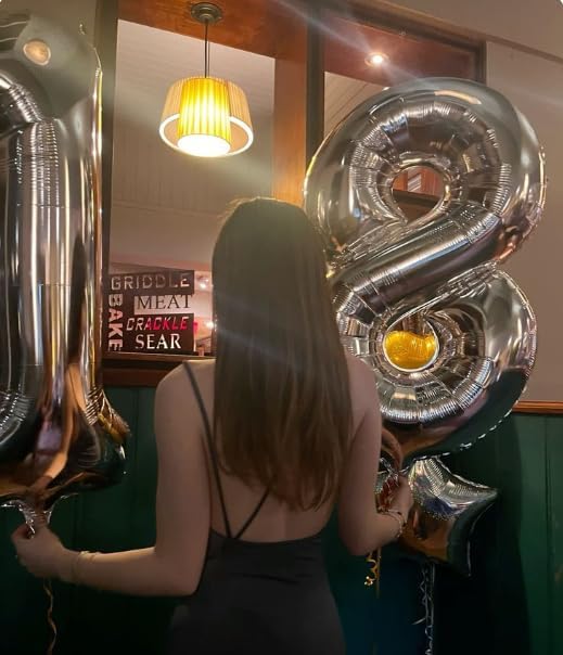 Silver Number 11 Balloon 40 inch, Number 11 Birthday Balloon for Boy Girl, Silver Foil Balloon for 11 Birthday Party, Anniversary Celebration Number Balloons Decorations