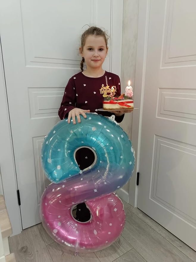 10 Balloon Number, Starry Sky Number 10th Birthday Balloons 40 Inch, 10 Years Old Starry Sky Birthday Decorations for Boys Girls, 10th Anniversary Decorations