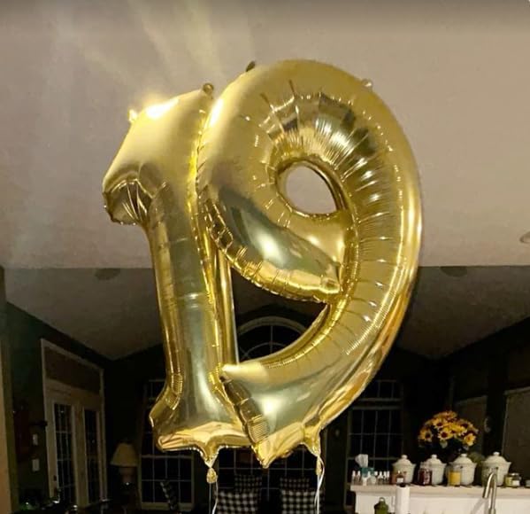 Large 40 Inch Champagne Gold 3 Number Balloon, 3 13 23 30 33 36 38 Light Gold Birthday Party Decorations, Numbers Three Foil Balloons for Anniversary Party Graduations Celebration Supplies