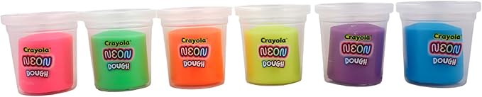 Crayola Neon Dough 20-Pack, 3oz Each - Halloween Party Favors, Classroom Party Favors, Halloween Toys; Non-Toxic, Allergen-Friendly Special Effects Dough with Easy-Carry Handle