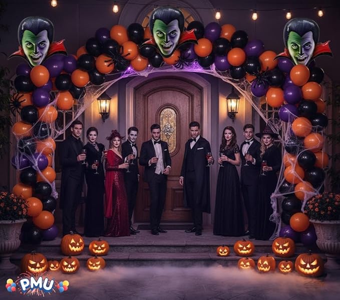 PMU 25 Pc Halloween Party Decoration Accessory 46 Inch Dracula Design Mylar-Foil Balloon