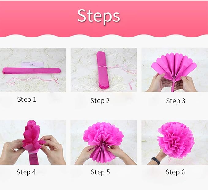 15Pcs Party Pack Paper Lanterns and Pom Pom Balls Hanging Decoration for Wedding Birthday Baby Shower-Pink/White