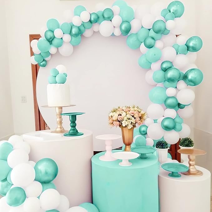 PartyWoo Teal Balloons 100pcs 5 Inch Turquoise Dark Teal Latex Balloons for Baby Shower Wedding Anniversary Gender Reveal Graduation Mermaid Birthday Pool Bachelorette Party Decorations Blue-Y69