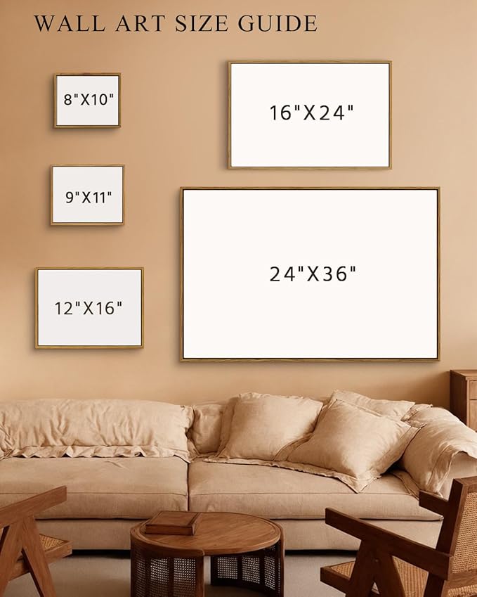 InSimSea Framed Canvas Wall Art Vintage Decor, Home Decor Classical Scenery Landscape Cottage Paintings Prints, Large Prints Artwork, Wall Decorations for Living Room Bathroom, 24"x36"