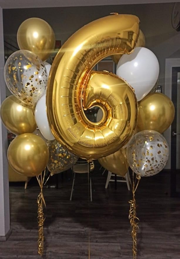 Gold Number 8 Balloon 40 Inch, 8th Birthday Party Decorations for Children, Giant 8 Foil Balloon for Party Supplies