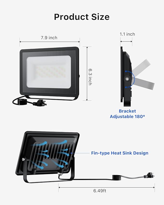 4 Pack 50W Christmas Led Flood Lights 500W Equi Color Changing with Remote Waterproof 16 Multicolor Lamp Indoor or Outdoor Up Lighting for Santa Claus, Reindeer, Xmas Tree, Gift Box, Gingerbread Man