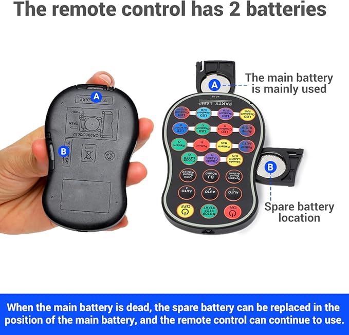 DJ Disco Party Lights Battery Powered - Northern Laser Light Effect RGB Led Sound Activated Strobe Lighting with Remote Control for Indoor Birthday Halloween Karaoke Club KTV