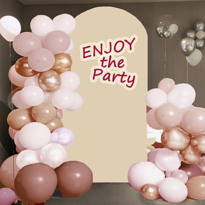 6.6 FT Nude Arch Backdrop Cover, Nude Chiara Backdrop Cover, Champagne Wedding Arch Cover, Arch Backdrops Stand Cover for Birthday Wedding Party Photography