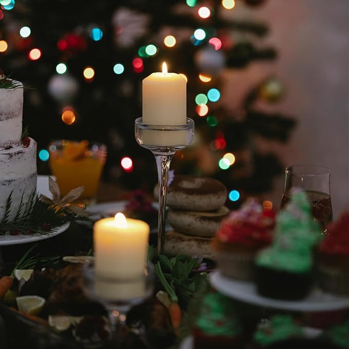 20-Piece Ivory Taper Candles (2x4 inches) | Unscented, Dripless & Smokeless | Clean-Burning Dinner Candles for Weddings, Parties, Dinner Table Decor, Home Dining, Church Ceremonies & Celebrations