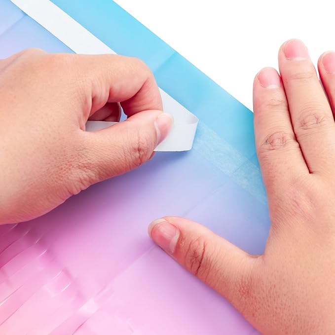 BRAVESHINE Colourful Tinsel Foil Fringe Curtains - 2Pcs 3.2x8.2ft Holidays Photo Booths Party Streamers Backdrop for Easter Princess Pastel Unicorn Birthdays Christmas Bridal Shower Party Decorations