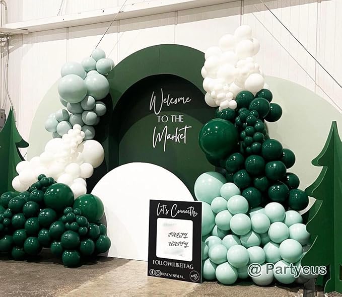 Dark Green Balloon Garland Arch Kit Double Stuffed Emerald Green Latex Balloon Different Sizes 18 12 5In for Birthday Baby Shower Anniversary Graduation Party Decoration