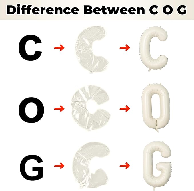 Giant Alphabet C Foil Balloons, Nude Cream White Custom Mylar Letters Balloon Birthday Decor, 40 Inch Helium Self Inflating Beige C Name Balloons Letter for Girls Baby Shower Party Decoration Supplies