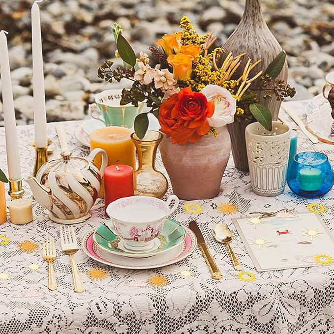 Boho Sun Confetti Glitter Muted Sun Scatter Paper Table Decor Retro Bohemian Groovy Party Decorations Supplies for You Are My Sunshine First Trip Around the Sun Baby Shower Birthday, 240 Pcs