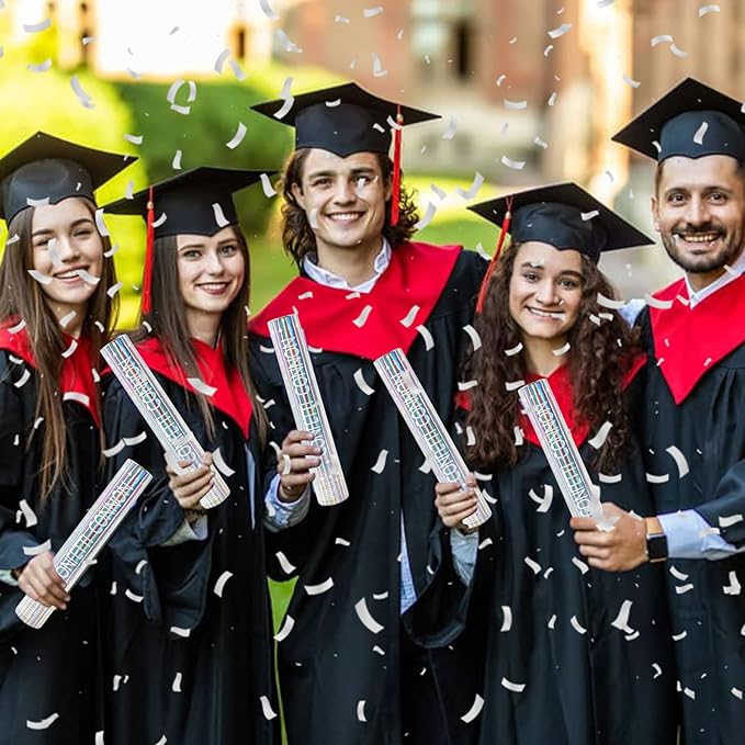 Confetti Cannon 12 Pack Silver Confetti Poppers 12 Inch Streamer Cannon Foil Party Poppers Confetti Shooters Silver Mylar Popper Cannon Bulk for Wedding,Birthday,Graduations New Year Celebration