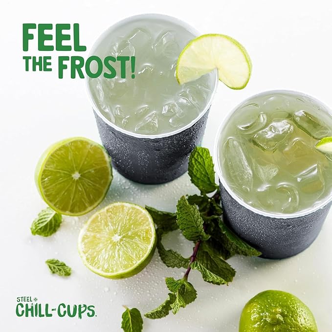 16 oz. Party Cups, Perfect for Cold Drinks, Sturdy & Durable, Disposable and 100% Recyclable, Made in USA, Gray, 12 Count