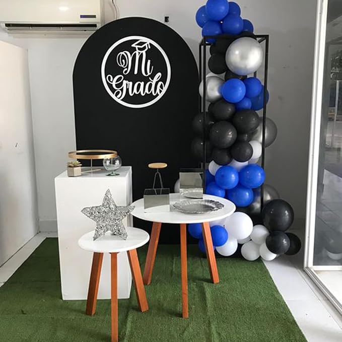 Blue & Black Balloons - 35pcs, Dark Blue, Black & Silver Latex Balloons with Silver Confetti for Boys Birthday, Baby Shower, Wedding & Graduation Parties