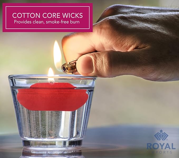 Royal Imports Red Floating Candles 3" - Made in USA Pack of 12 Unscented Dripless Wax Discs - 10 Hour Burn Time - for Centerpieces, Weddings, Events, Home Décor
