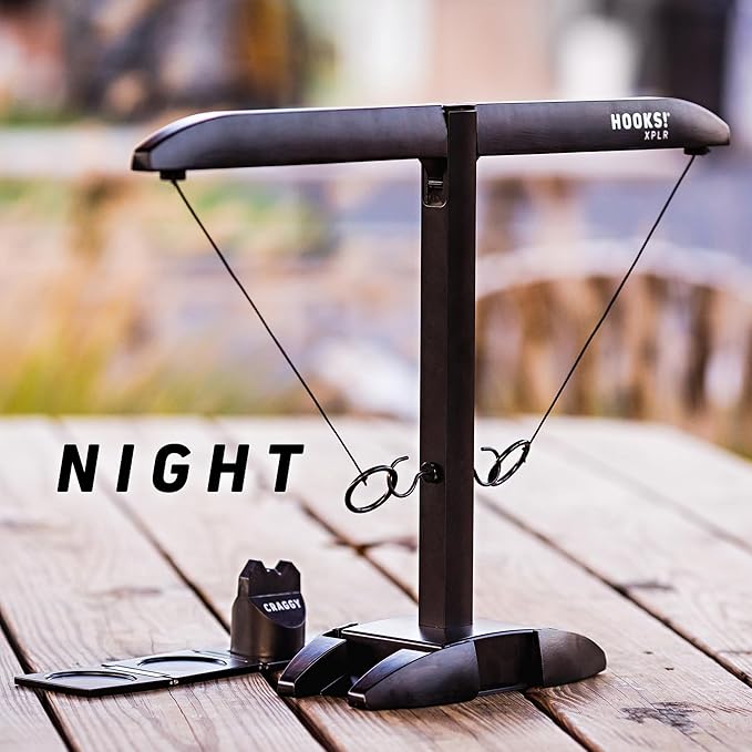 Craggy Games Ring Toss & Shot Ladder Game Hooks XPLR - Portable Aluminum Hook and Ring for Indoor/Outdoor Games - Family Game Night, Party Games, Travel, Multiplayer for Ages 12+