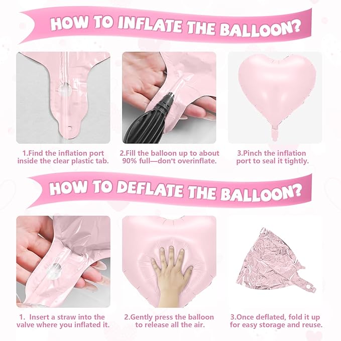 Baby Pink Gold Heart Balloons, 10 Pcs Light Gold Cream Heart Shaped Balloon, 18 Inch Light Pink Sand White Foil Balloons for Girls Women Brithday Bridal Baby Shower Wedding Valentines Party Decoration