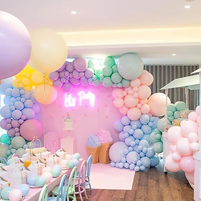 PartyWoo Pastel Balloons 20pcs 18 Inch Pastel Rainbow Latex Balloons for Baby Shower Gender Reveal Engagement Bachelorette Easter Bridal Shower Anniversary Retirement Birthday Party Decorations