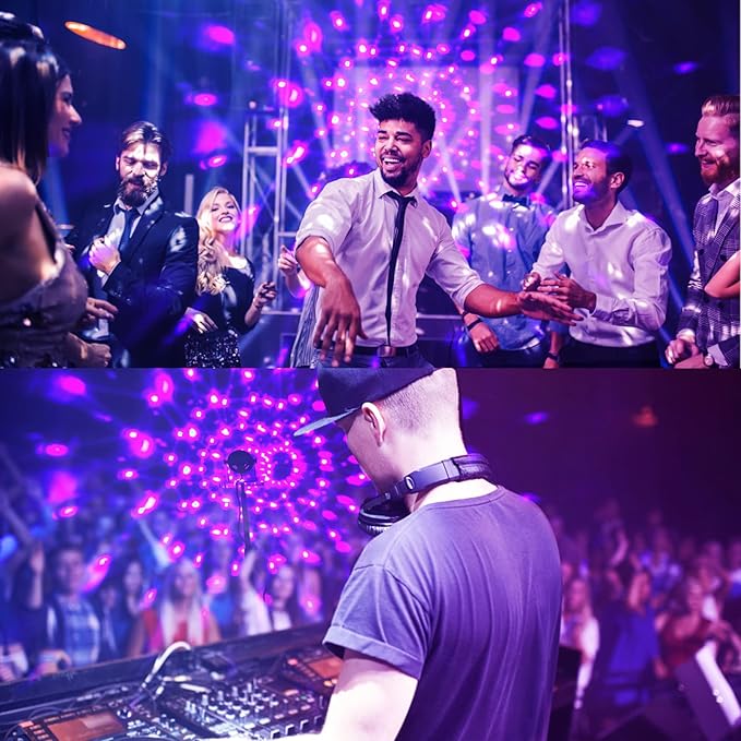 Litake UV Black Light for Glow Party, Sound Activated Party Light with Remote, LED Disco Ball Strobe Light in Dark Party Supplies, Dj Lighting for Halloween Birthday Home Dance Party Decoration 3 Pack