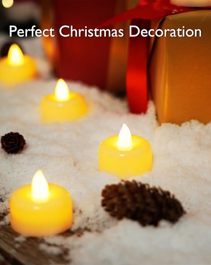 Raycare 50Pack Flameless Candles, Battery Operated LED Tea Lights, Long Lasting Fake Candles, Electric Candles for Wedding, Holiday Party, Centerpieces, Home Decor, Halloween, Christmas