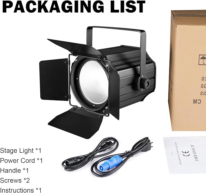 200W LED Stage Light, COB Par Lights with Barn Doors, DMX Blinder Stage Lighting Sound Activated for Wedding Live Show Christmas Party (Warm White & Cool White 2PC)