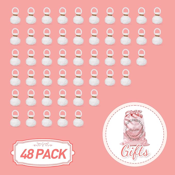 48Pack White Streamer Poppers,Hand Throw Streamer Poppers,No Mess Confetti Poppers for Birthday,Wedding,Party,Celebrations,School Opening,Graduation,Retirement Party (white 48pack)