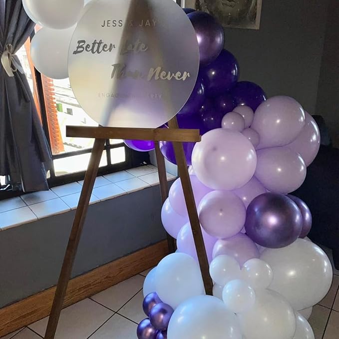 Purple and White Balloons, 35pcs Lavender Purple and White Balloon Latex Balloons Confetti Balloon for Birthday Baby Shower Wedding Graduation Party Decorations