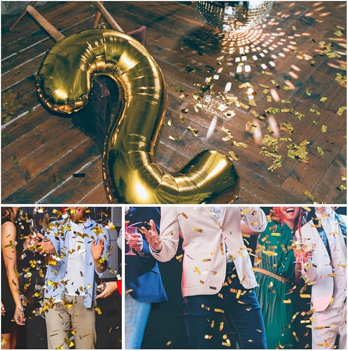 250Grams Rectangle Gold Metallic Confetti, Large Glitter Throwing Metallic Foil Confetti, Table Scatter Confetti Decorations for Wedding, Graduation Party, Birthday, Gold