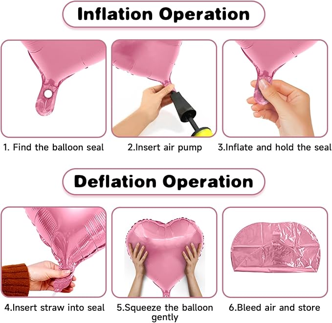 Pink White Heart Balloons, 19PCS Nude White and Pink Heart Shape Balloon, 18Inch with 10Inch Sand Helium Foil Love Balloon for Birthday Baby Shower Bridal Wedding Party Decorations