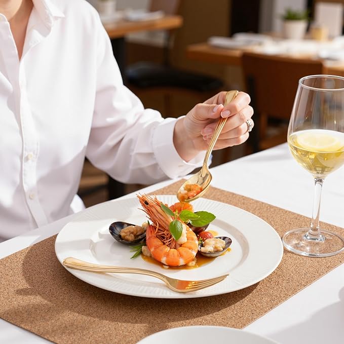 WDF 500PCS Gold Plastic Silverware Set Disposable - Gold Cutlery Set Plastic - 250Forks, 125 Spoons, 125 Knives for Thanksgiving Party, Birthday, Wedding