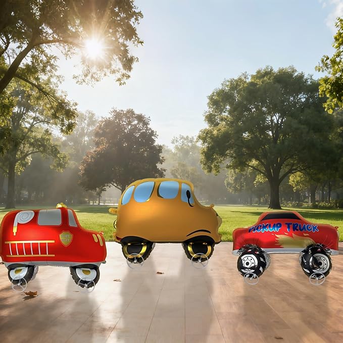 Walking Fire Truck Balloons, Self-Standing Red Fire Truck Foil Balloons for s Birthday Party Decorations, Firefighter Themed Party Supplies(Number 1)