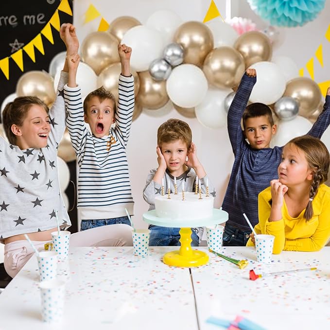 Beige White Pearl Balloons, 50PCS Nude Metallic Champagne Gold Cream White Double Stuffed Balloon Neutral Ballons for Birthday Boho Wedding Anniversary Engagement Party Decoration