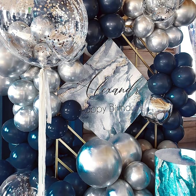 PartyWoo Navy Blue Balloons 20pcs 18 Inch Matte Helium Dark Blue Latex Balloons for Graduation Wedding Anniversary Sports Theme Boy Baby Shower Men Birthday Bachelorette Party Decorations Blue-Y72