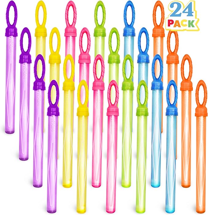 JOYIN 24 Pack 14’’ Big Bubble Wands Bulk Leaf Blower Bubble (2 Dozen) for Summer Toy, Outdoor/Indoor Activity Use, Easter, Party Favors Supplies for Kids