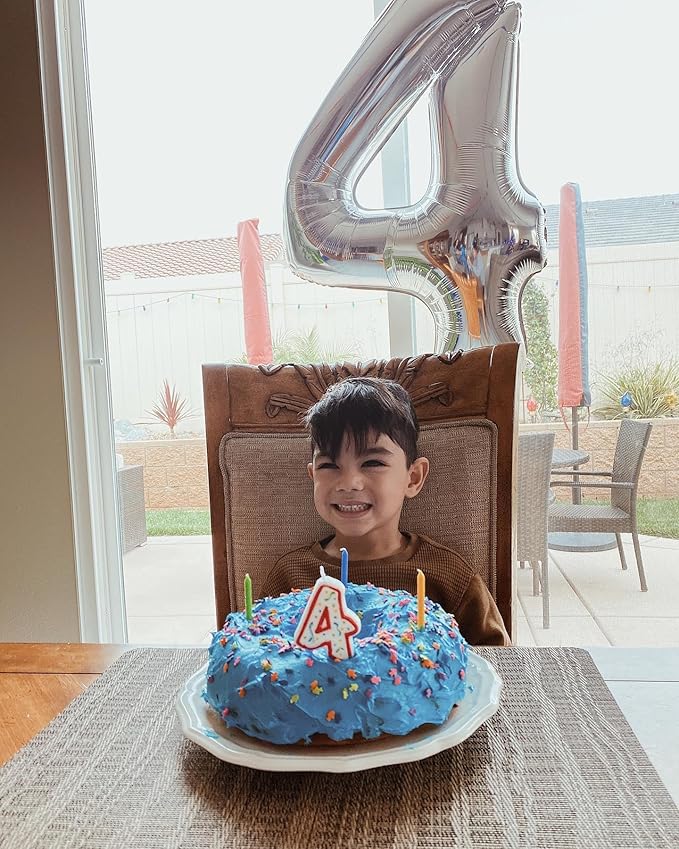 Silver Number 12 Balloon 40 Inch, 12th Birthday Party Decorations for Children, Giant 12 Foil Balloon for Party Supplies