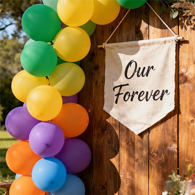 10 Colors Rainbow Party Balloons 100 Pack, 12 Inch Vibrant Latex Helium Round Balloons Garland for Birthdays Weddings Baby Showers Arch Decorations