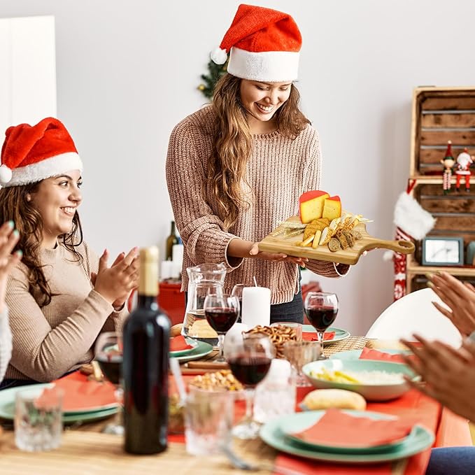 2 Set Christmas Gifts Bridal Shower Favor Bamboo Wooden Square Cheese Board Gift Set Cheese Knives Mini Cutting Board Bulk Set Tags and Boxes Christmas Party Birthday