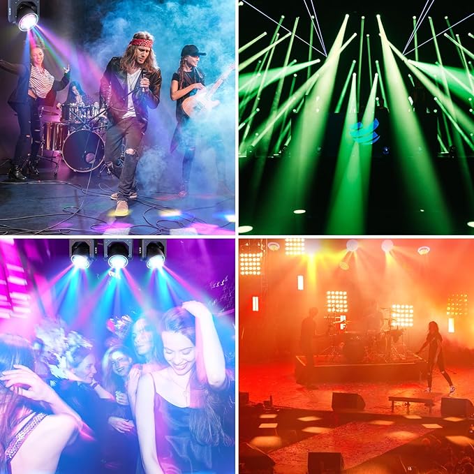 10PCS Moving Head Light 7x40W LED with Wash Beam Vortex Kaleidoscope Effect RGBW 4 in 1Color Bee Eye Focus DJ Light by DMX and Sound Activated Control for Concert Hall Theater Stage Lighting Effect