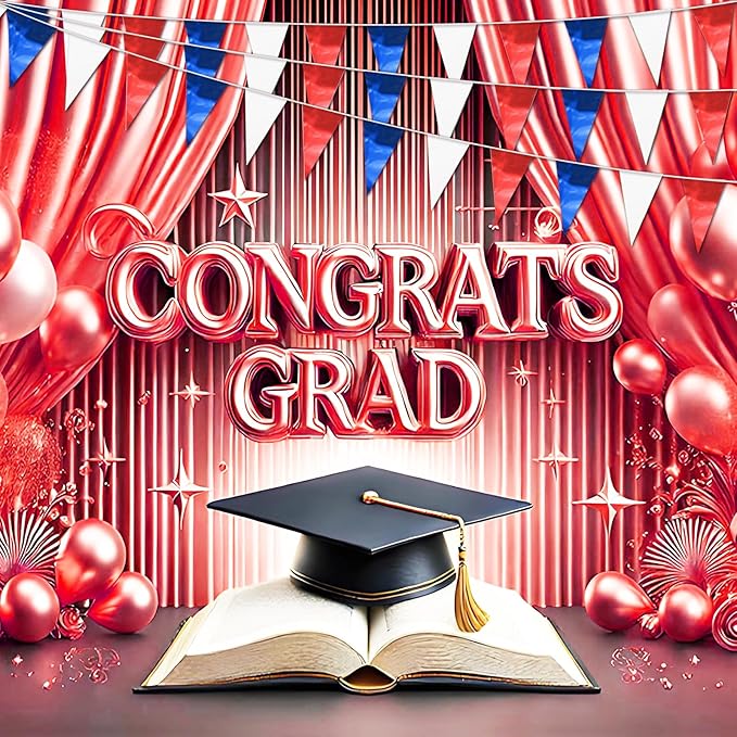 32.8FT White Blue Red Glitter Triangle Pennant Banner Flag Metallic Bunting Fabric Garland for Christmas Graduation, Independence Day, 4th of july, Patriotic Themed Party Decoration