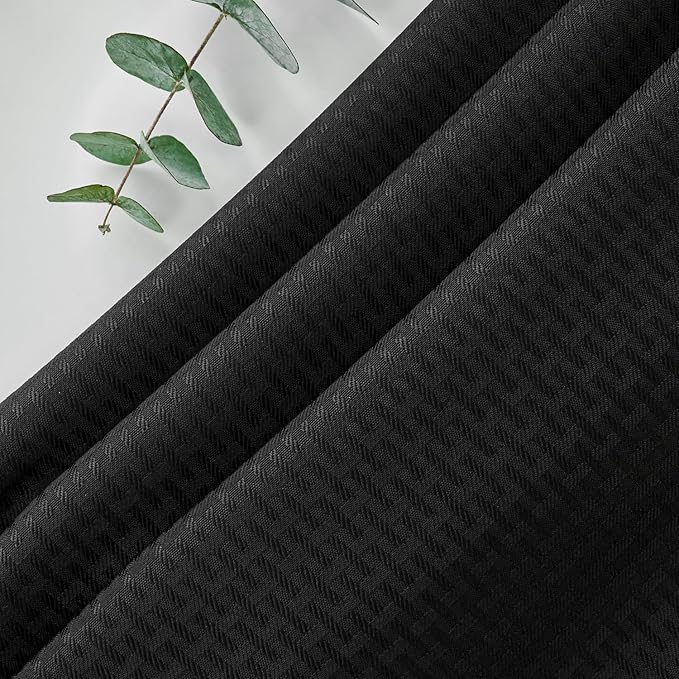 maxmill Rectangle Tablecloth Weaved Pattern Waterproof Spillproof Wrinkle Free Table Cloth, Kitchen Dining Tabletop Decoration, Fabric Table Cover for Holiday Parties, 52 x 108 Inch, Black