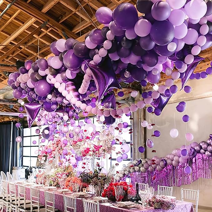 PartyWoo Purple Balloons 100 pcs 5 Inch Purple Latex Balloons for Birthday Baby Shower Anniversary Engagement Wedding Princess Bachelorette Bridal Shower Butterfly Party Decorations Purple-Y15