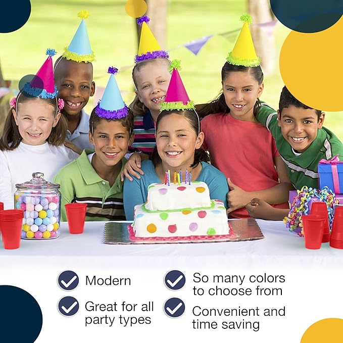 Exquisite Party Solids 12 Oz Red Plastic Cups For Party Supplies 50 Pack | Red Disposable Cups Plastic | Disposable Drinkware For Parties, Events & Everyday