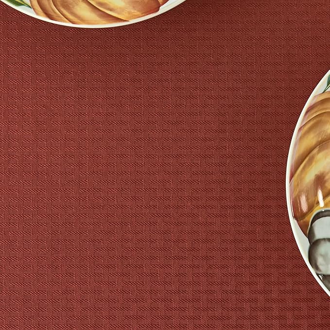 maxmill Fall Tablecloth Stain Resistant Waterproof Wrinkle Resistant Spillproof Soft Weave Texture Table Cloth for Dining Room, Harvest Thanksgiving Dinner, Rectangle 60 x 140 Inch, Rustic Brick