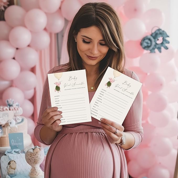 Winnie Baby Shower Games, Baby Word Scramble, Baby Shower Game Cards, Set of 30, Winnie The Pooh Party Favors, Baby Shower Party Games Supplies & Activities, Baby Shower Decorations