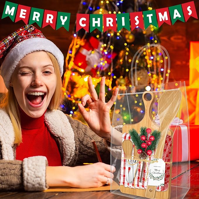12 Set Christmas Gifts Kitchen Utensils Set Bamboo Spatula Mini Cheese Board Tag for Christmas Holiday Gift Kitchen utensils