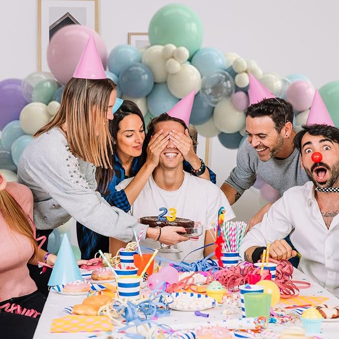 Pastel Balloon, 50 Inch 12 Inch Mermaid Birthday Party Decorations with Pink Purple White Blue Teal Ballons fo Girls Mermaid Balloons Baby Shower Party Supplies