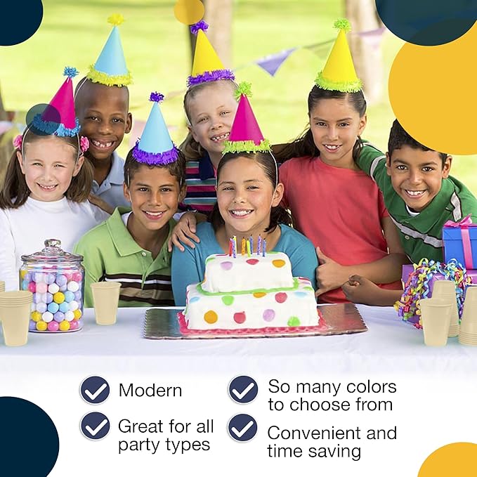 Exquisite Party Solids 12 Oz Ivory Plastic Cups For Party Supplies 50 Pack | Ivory Disposable Cups Plastic | Disposable Drinkware For Parties, Events & Everyday